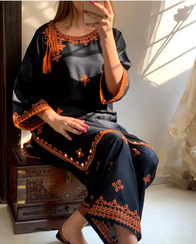 Traditional Angrakha Sindhi Embroidery Cotton  Ready to Wear